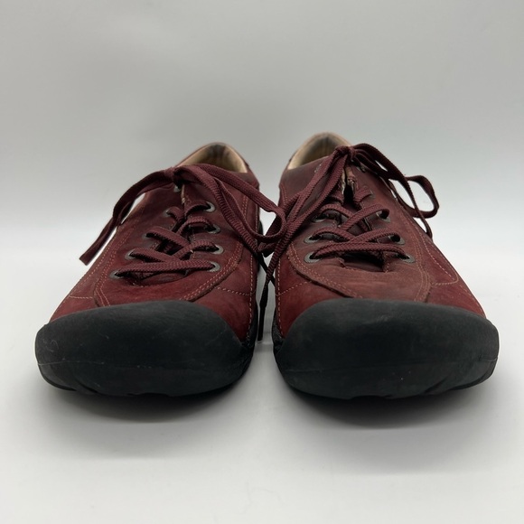 KEEN WOMENS RED/BURGUNDY WALKING AND HIKING LEATHER SHOES SIZE 9 - Picture 11 of 14